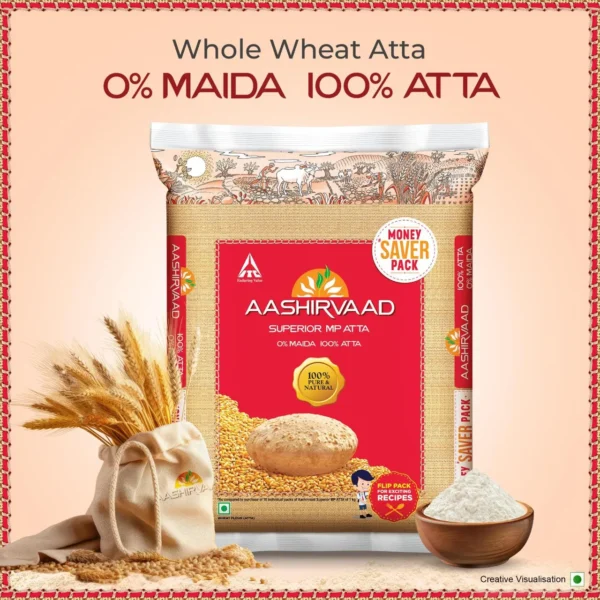 Aashirvaad Atta - Superior MP Whole Wheat, No Maida | Pouch - Image 6