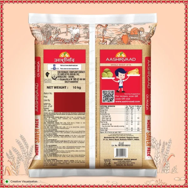 Aashirvaad Atta - Superior MP Whole Wheat, No Maida | Pouch - Image 10